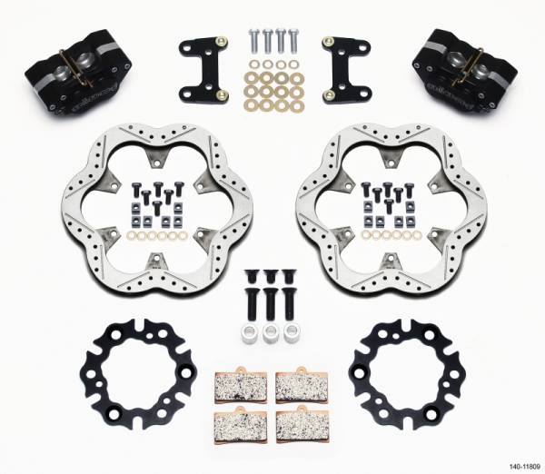 Wilwood - Wilwood 140-11809 Wilwood GP320 Front Kit Top Mount 10.50in SuperAlloy Vntd Rtr Asph Midget