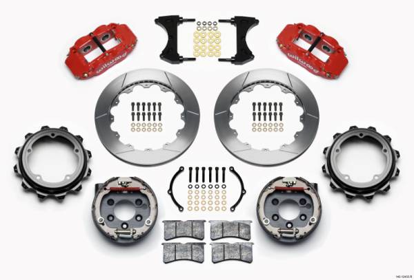 Wilwood - Wilwood 140-12435-R Wilwood Narrow Superlite 4R Rear P-Brk Kit 12.88in Red Strange Eng Floater 3.49in Offset