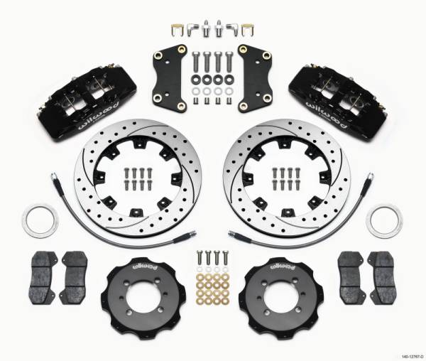 Wilwood - Wilwood 140-12767-D Wilwood Dynapro 6 Front Hat Kit 12.19in Drilled 2012 Fiat 500 w/ Lines