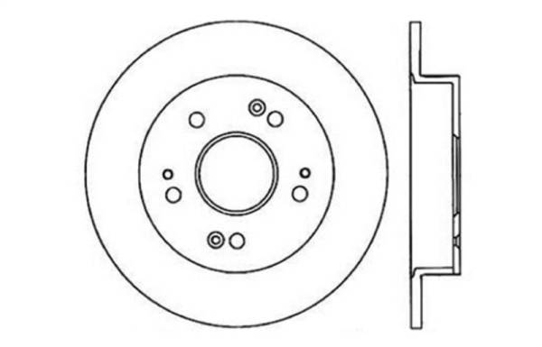 Stoptech - Stoptech 128.40040R StopTech 06-07 Acura CSX (Canada) / 06-09 Honda Civic / 97-01 Prelude Drilled Right Rear Rotor