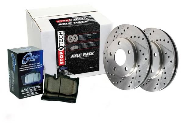 Stoptech - Stoptech 928.61515 Select Sport Axle Pack, Drilled & Slotted, Rear