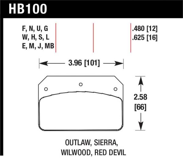 Hawk Performance - Hawk Performance kHB100S.480 Hawk Wilwood Dynalite Caliper 12mm Street HT-10 Brake Pads