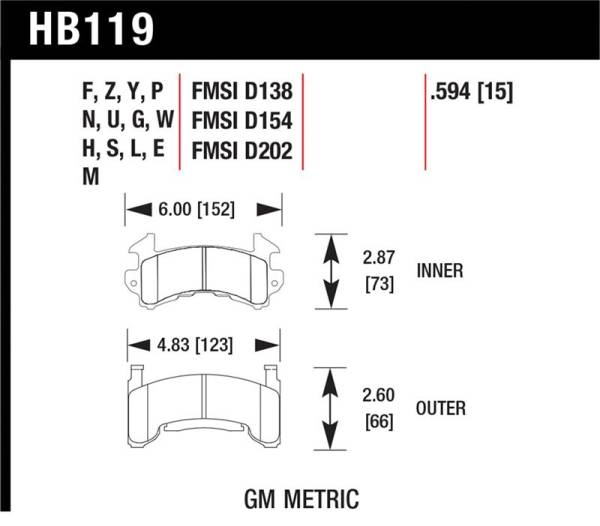 Hawk Performance - Hawk Performance kHB119N.594 Hawk HP+ Street Brake Pads