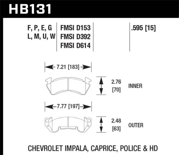 Hawk Performance - Hawk Performance kHB131F.595 Hawk HPS Street Brake Pads