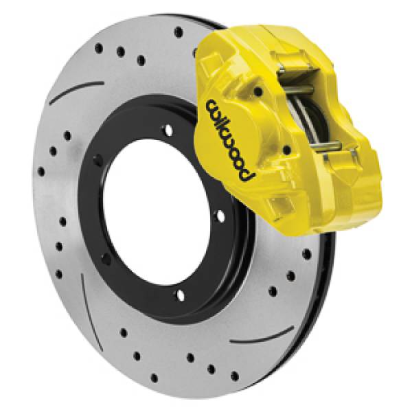 Wilwood - Wilwood 140-17652-DY Wilwood 69-74 Porsche 911 D31 11.10in. Front Brake Kit w/ Flex Lines - Drilled Rotors (Yellow)