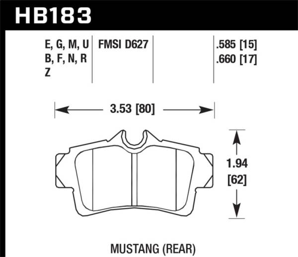 Hawk Performance - Hawk Performance kHB183Z.585 Hawk Performance Ceramic Street Brake Pads
