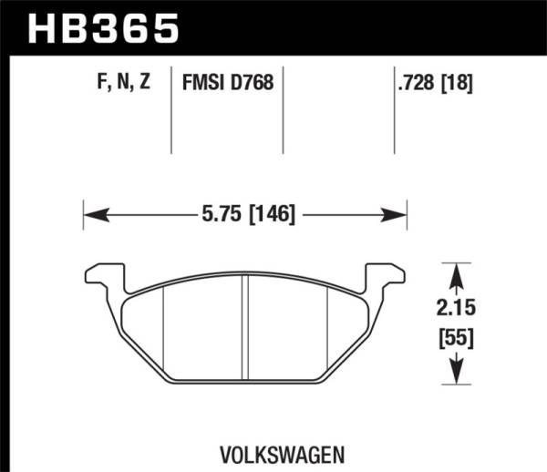 Hawk Performance - Hawk Performance kHB365B.728 Hawk HPS 5.0 Street Brake Pads - Front