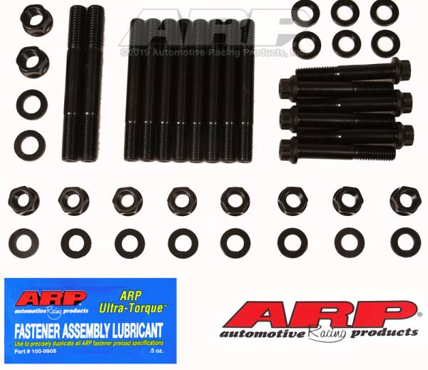 ARP - ARP 234-5609 ARP Little M Iron Main Caps 4 Bolt Splayed Main Stud Kit - Black