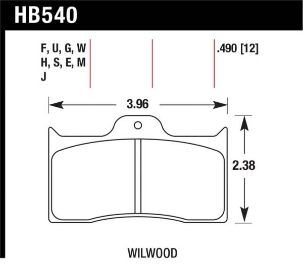Hawk Performance - Hawk Performance kHB540G.490 Hawk Wilwood DTC-60 Brake Pads