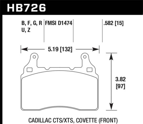 Hawk Performance - Hawk Performance kHB726N.582 Hawk 10-17 Chevrolet Camaro HP+ Compound Front Brake Pads
