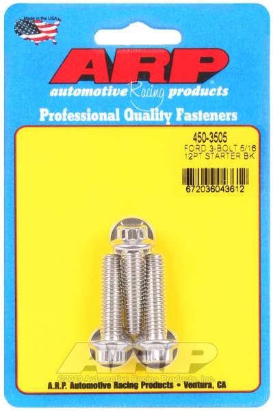 ARP - ARP 450-3505 ARP Ford SS 3-Bolt 5/16in 12pt Starter Bolt Kit