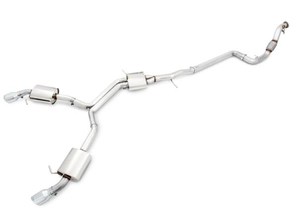 AWE Tuning - AWE Tuning 3015-32078 AWE Tuning Audi B9 A4 Touring Edition Exhaust Dual Outlet - Chrome Silver Tips (Includes DP)