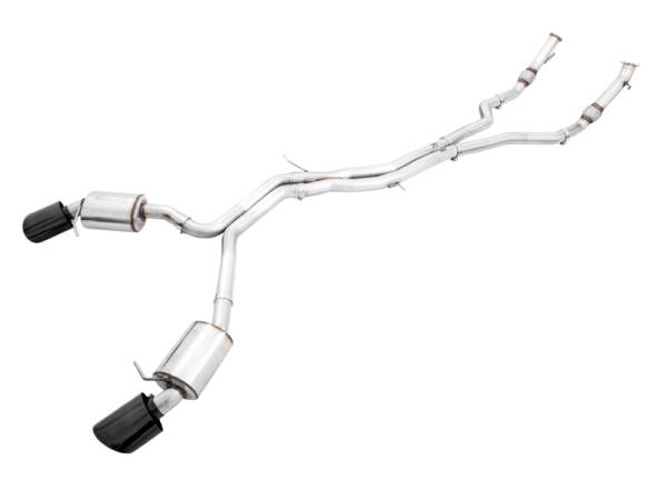 AWE Tuning - AWE Tuning 3015-33123 AWE Tuning Audi B9.5 RS 5 Coupe Non-Resonated Touring Edition Exhaust - RS-Style Diamond Black Tips