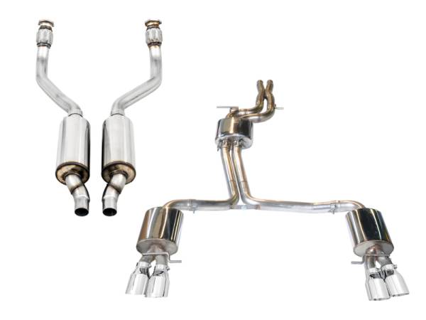 AWE Tuning - AWE Tuning 3415-42034 AWE Tuning Audi B8 / B8.5 S5 Cabrio Touring Edition Exhaust - Non-Resonated - Chrome Silver Tips