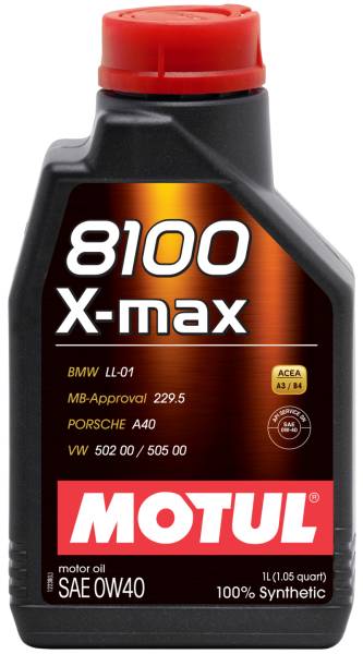 Motul - Motul 104531 Motul 1L Synthetic Engine Oil 8100 0W40 X-MAX - Porsche A40