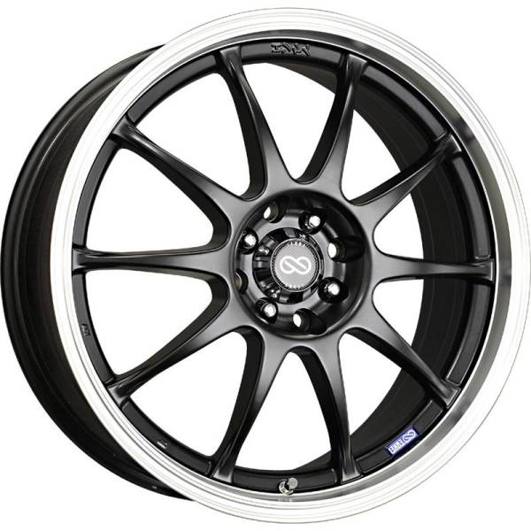 Enkei - Enkei 409-565-02BK Enkei J10 15x6.5 5x100/114.3 38mm Offset 72.62mm Bore Dia Matte Black w/ Machined Lip Wheel