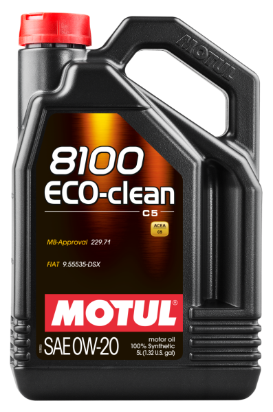 Motul - Motul 108862 Motul 5L Synthetic Engine Oil 8100 0W20 Eco-Clean
