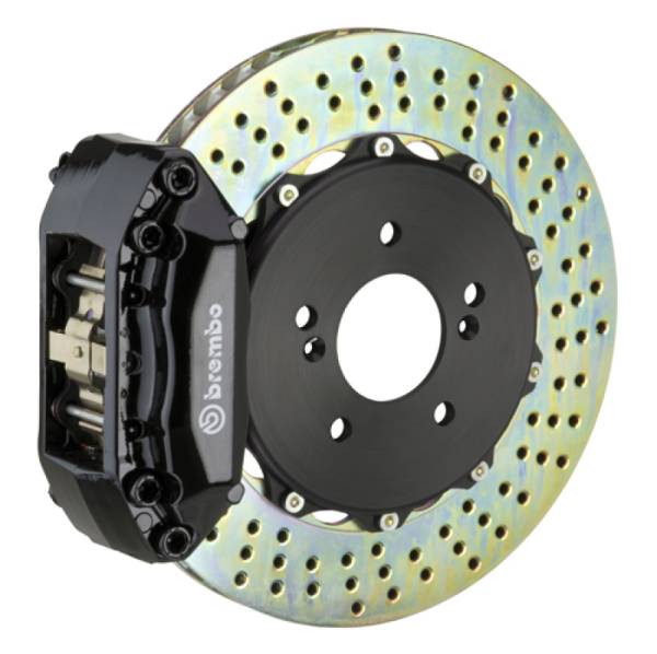 Brembo - Brembo 1A1.6028A1 Brembo 00-06 Celica/03-07 Matrix/04-10 tC F GT BBK 4Piston Cast 2pc 328x28 2pc Rotor Drilled-Black