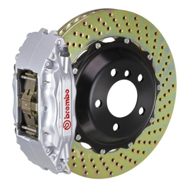 Brembo - Brembo 1B1.7017A3 Brembo 00-02 S4/06-08 A4 Front GT BBK 4 Piston Cast 2pc 332x32 2pc Rotor Drilled-Silver