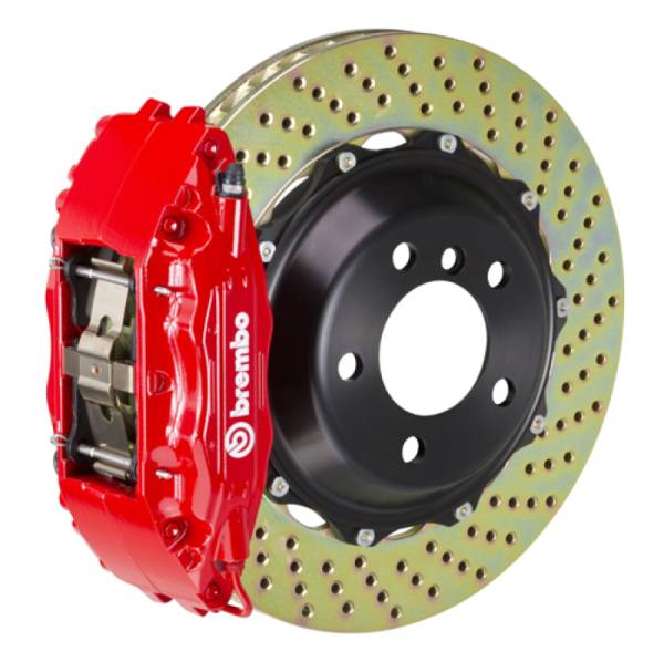 Brembo - Brembo 1B1.8023A2 Brembo 80-89 930 Front GT BBK 4 Piston Cast 2pc 355x32 2pc Rotor Drilled-Red