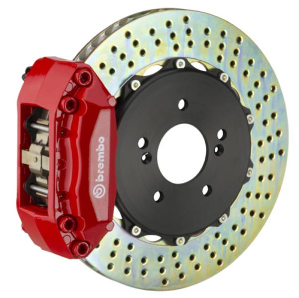 Brembo - Brembo 1F1.6001A2 Brembo 92-98 318i/325i (Excl. xDrive) Front GT BBK 4 Piston Cast 2pc 320x28 2pc Rotor Drilled-Red