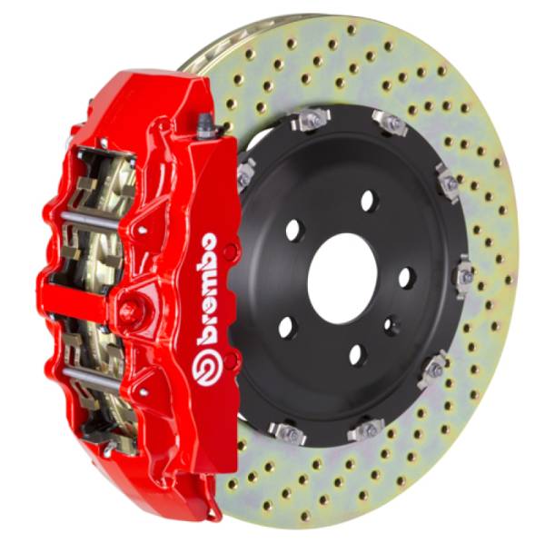 Brembo - Brembo 1G1.8501A2 Brembo 02-08 G500/03-04 G55/09-18 G550 Front GT BBK 8 Piston Cast 365x34 2pc Rotor Drilled- Red