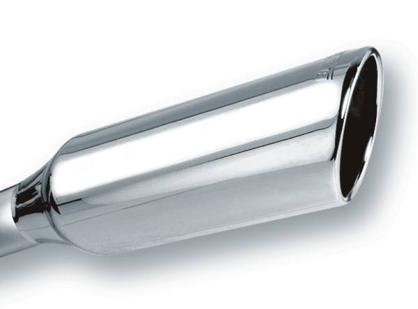 Borla - Borla 20245 Borla 2.25in Inlet 4in Round Rolled Angle Cut x 12in Long Embossed Exhaust Tip