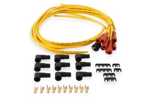 ACCEL - BDDP 3008 Spark Plug Wire Set- 7mm-Super Stock-Copper Core-Universal Straight Boots-Yellow