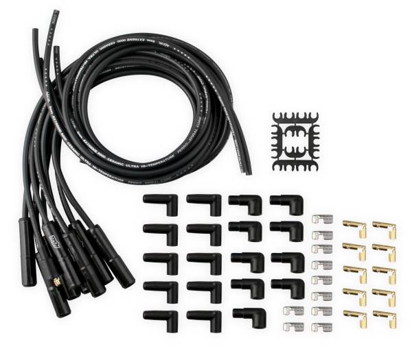 ACCEL - BDDP 9000CK Spark Plug Wire Set - Universal - 180 Deg Black Ceramic Boots