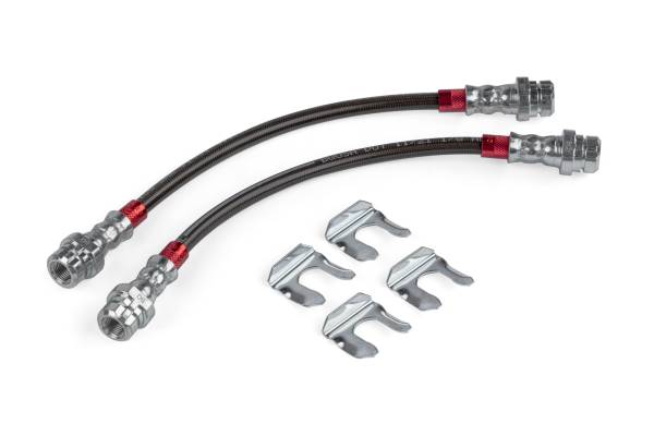 APR - HJQF BRK00048 APR Braided Stainless Steel Brake Lines (Set of 2) - Rear - Fits select 2005-2019 Volkswagen, Audi applications