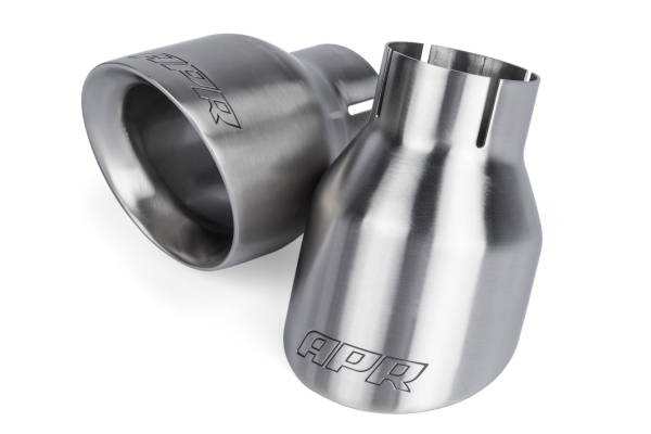 APR - HJQF TPK0002 APR Double-Walled 4" Slash-Cut Tips (Brushed) - Set of 2