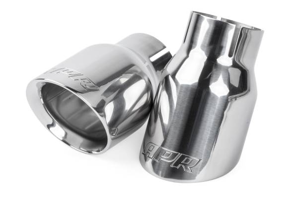 APR - HJQF TPK0006 APR Double-Walled 3.5" Slash-Cut Tips (Polished Silver) - Set of 2