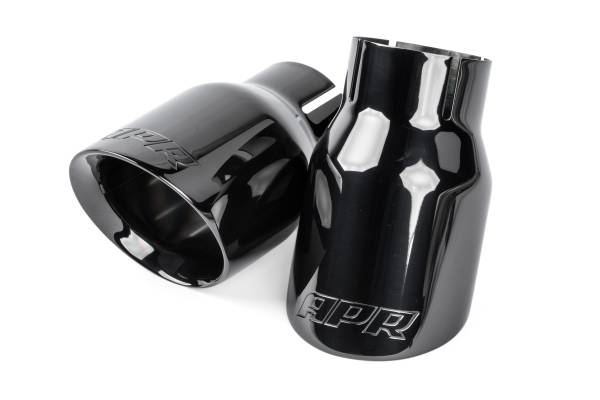 APR - HJQF TPK0008 APR Double-Walled 3.5" Slash-Cut Tips (Diamond Black) - Set of 2