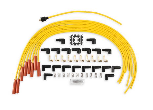 ACCEL - ACCEL 4040 Spark Plug Wire Set - 8mm - Yellow with Orange Straight Boots