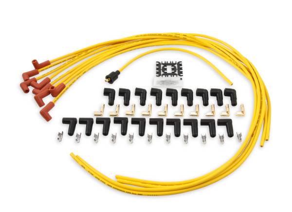 ACCEL - ACCEL 4041 Spark Plug Wire Set - 8mm - Yellow with Orange 90 Deg Boots