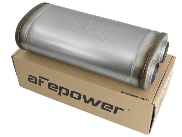 aFe - aFe 49M00033 aFe MACH Force-Xp Muffler 2-1/2 IN ID Offset/Dual x 18 IN L x 8 IN W x 5 IN H - Oval Body