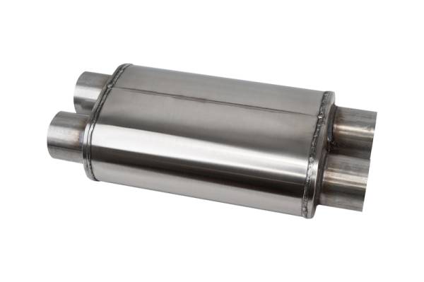 CORSA Performance - CORSA Performance PKM2020 Corsa Pro-Series 304SS Packed Resonator - 3.0in Dual Inlet / Dual Outlet - 19in OAL