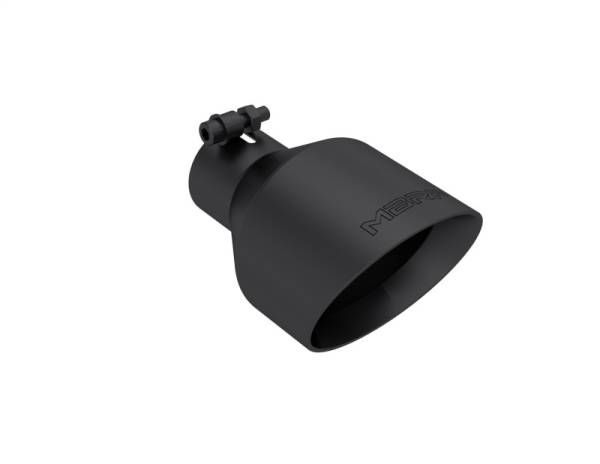 MBRP - MBRP pT5203BLK MBRP Black-Coated Tip 2.5in ID, 5in OD Out, 8in Length, Angle Cut, Dual Wall