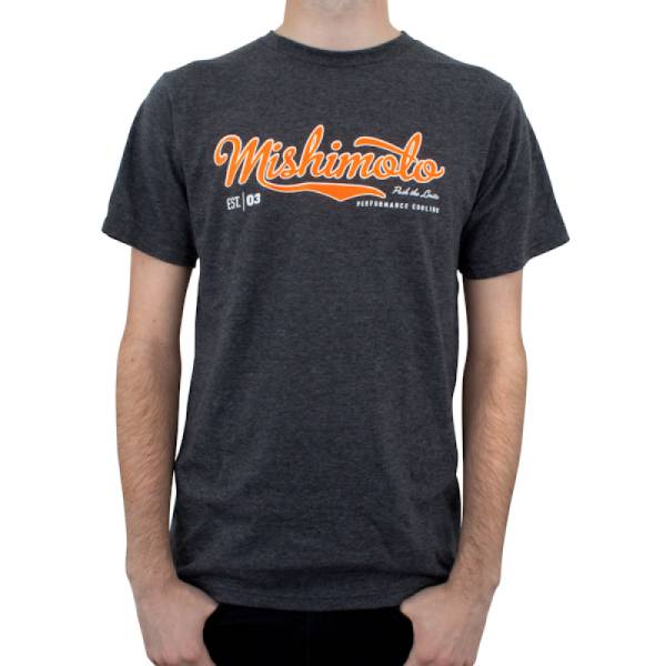Mishimoto - Mishimoto MMAPL-SCRIPT-GYM Mishimoto Mens Athletic Script Gray T-Shirt - Medium