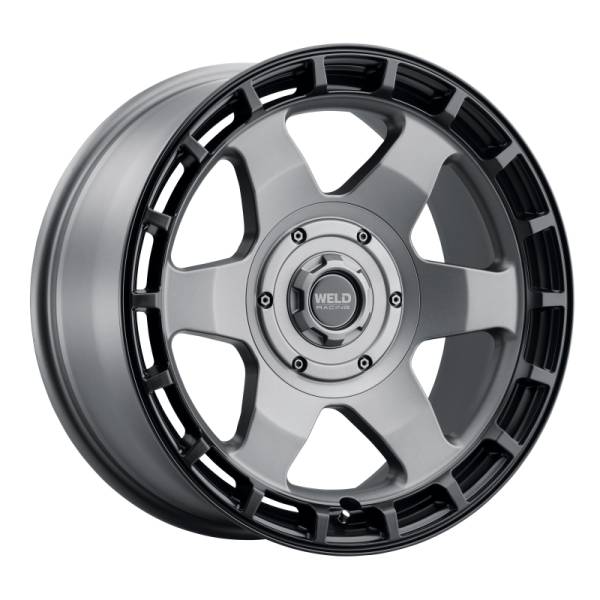 Weld - Weld W15179026450 Weld Off-Road Ridge 17x9 - 5x114.3 / 5x127 BP - ET-12 - 78.1mm CB Satin Gunmetal Wheel (Black Ring)