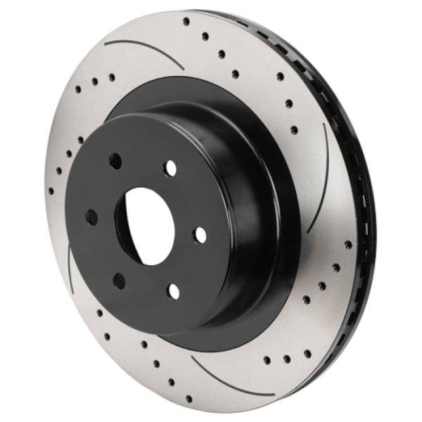 Wilwood - Wilwood 160-16663-BK Wilwood 6x5.5 SRP Drilled Performance Rear Rotor & Hat L/H - Black