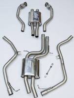 Milltek Resonated (Quieter) Cat-Back Exhaust System w/ Polished 80mm Quad Tips for Audi B8 S4 3.0T SSXAU261