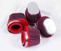 BMC FMSA50-66O BMC Single Air Universal Oval Conical Filter w/Metal Top - 50mm Inlet / 66mm Filter Length