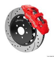 Wilwood 140-14588-DR Wilwood AERO6 Front Kit 15.00in BBK - 08-12 Audi A4/A5/S5 - Drilled & Slotted Rotor - Red