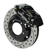 Wilwood 140-15395-D Wilwood Dynapro Radial Front Kit 11in Drilled & Slotted Black 61-67 Jaguar XKE w/ Lines