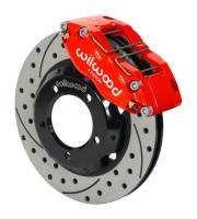 Wilwood 140-15395-DR Wilwood Dynapro Radial Front Kit 11in Drilled & Slotted Red 61-67 Jaguar XKE w/ Lines