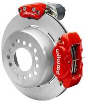 Wilwood 140-16130-R Wilwood Forged Dynalite Rear Electronic Parking Brake Kit - Red Powder Coat Caliper - Plain Rotor