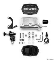 Wilwood 261-14962-P Wilwood Compact Tandem M/C - 15/16in Bore - w/Bracket and Valve (Pushrod) - Ball Burnished