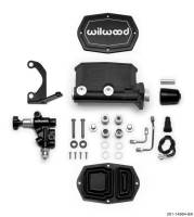 Wilwood 261-14964-BK Wilwood Compact Tandem M/C - 1.12in Bore - w/Bracket and Valve - Black
