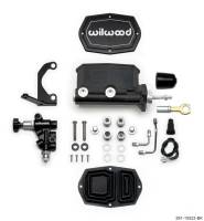 Wilwood 261-15522-BK Wilwood Compact Tandem M/C - 7/8in Bore w/Bracket and Valve fits Mustang (Pushrod) - Black
